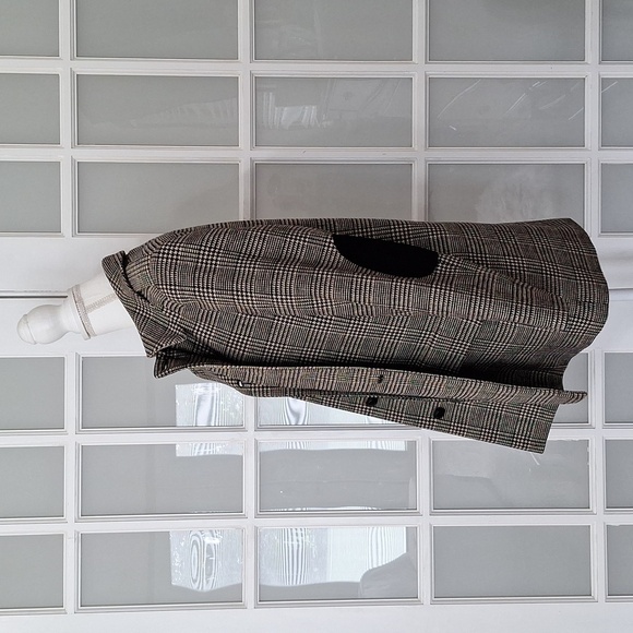 Vintage Harve Benard Houndstooth Plaid Wool Double Breasted Peacoat Size - 14 - Picture 6 of 16